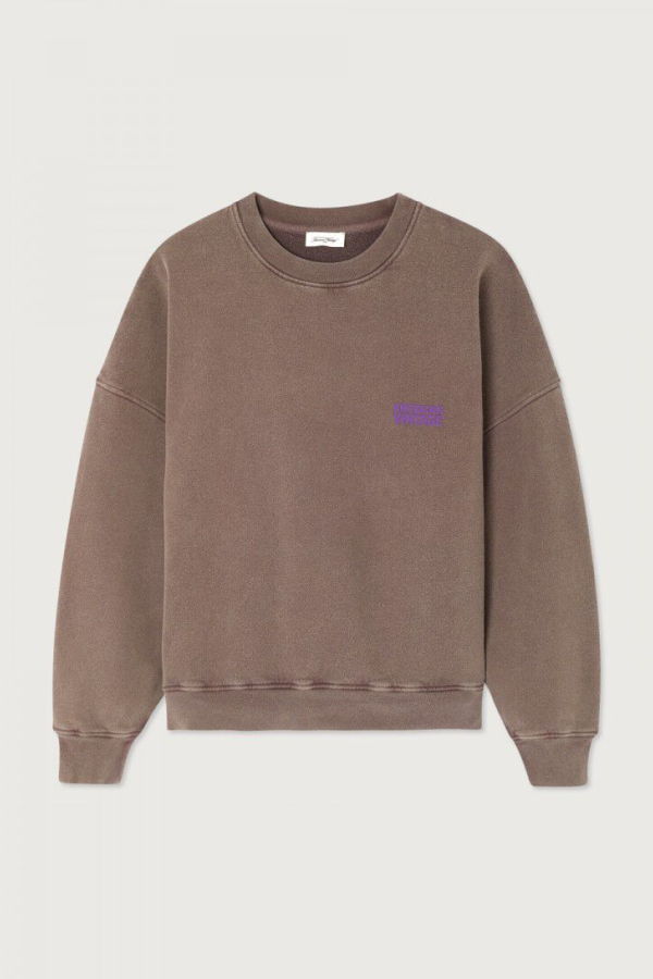 American Vintage Plizzy Crewneck Sweatshirt - Vintage Chestnut