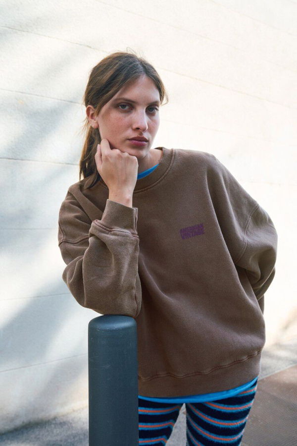 American Vintage Plizzy Crewneck Sweatshirt - Vintage Chestnut