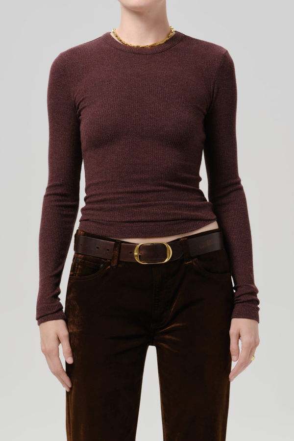 Citizens of Humanity Bina Crewneck Top - Heather Mahogany
