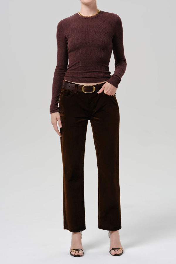Citizens of Humanity Bina Crewneck Top - Heather Mahogany