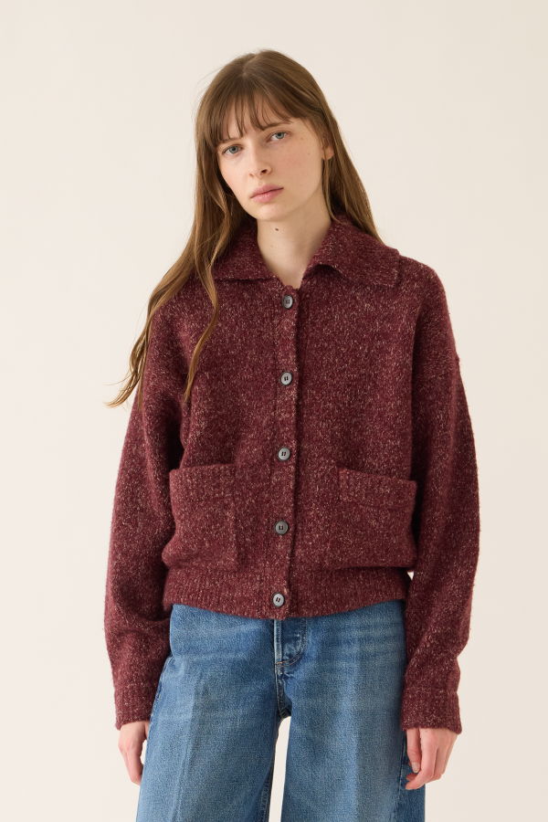 DEMYLEE Alice Speckled Wool Alpaca Cardigan