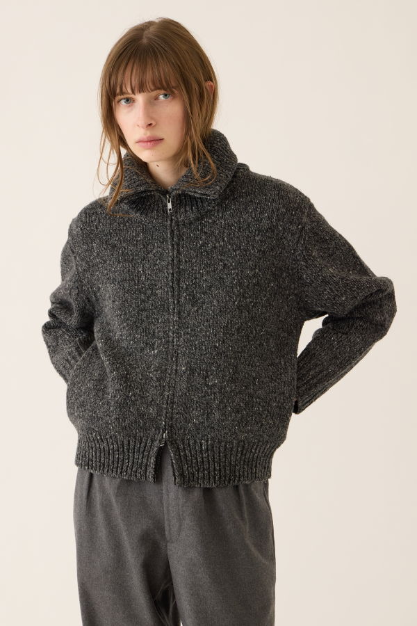 demylee Irene Confetti Wool Alpaca Zip Cardigan