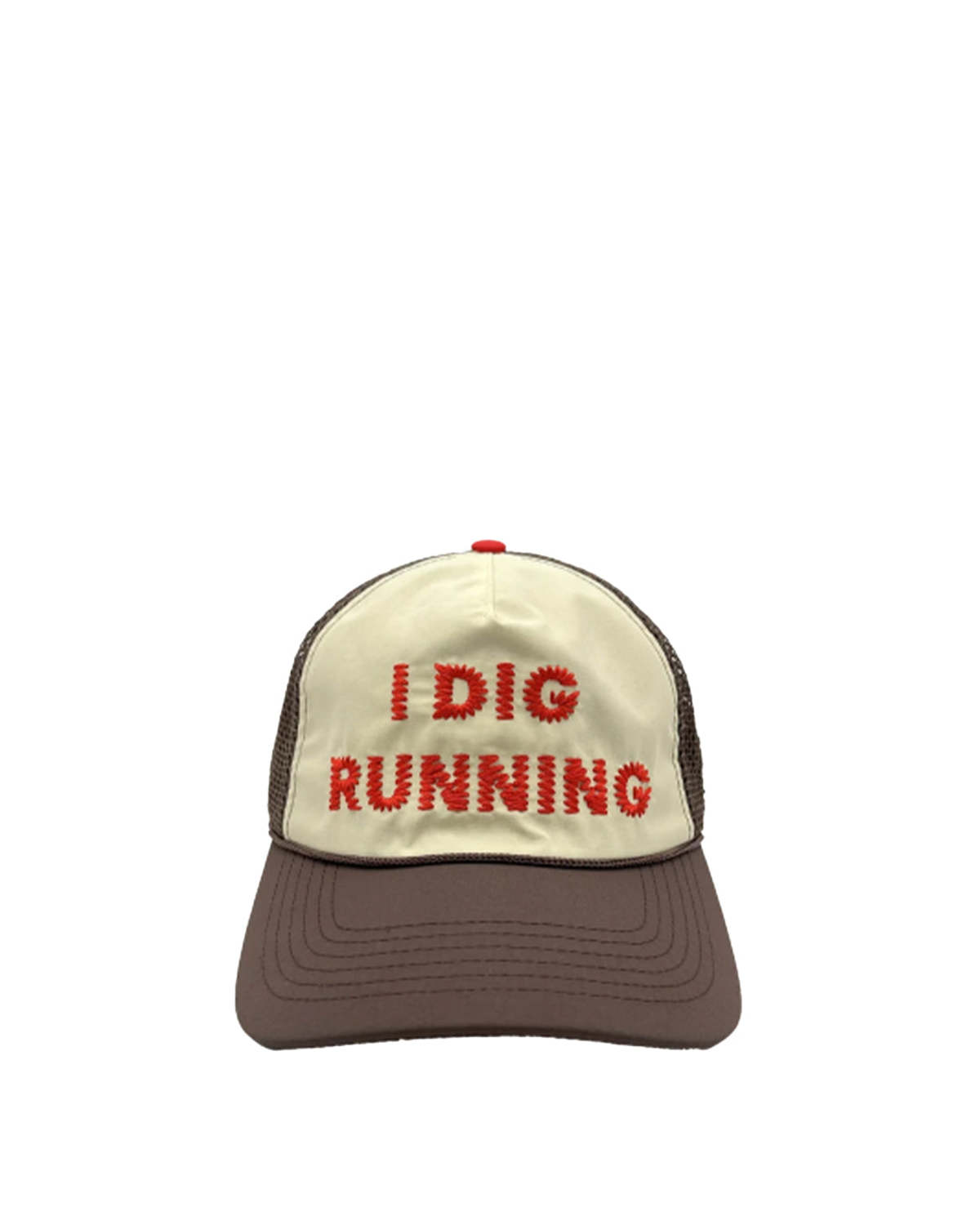 ALEX ZONO "I Dig Running" OG Trucker Hat - Brown - Image 1 of 1