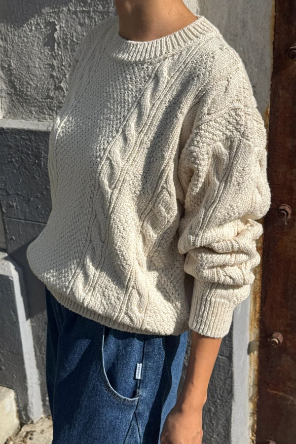 Le Bon Shoppe Cotton Fisherman Sweater - Naturel