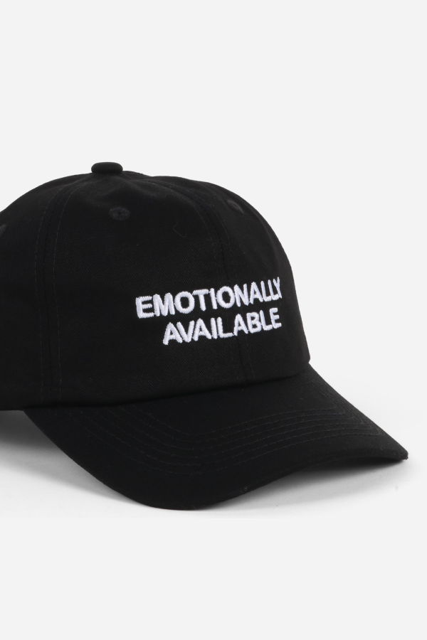 INTENTIONALLY __________. Emotionally Available Dad Cap - Black White