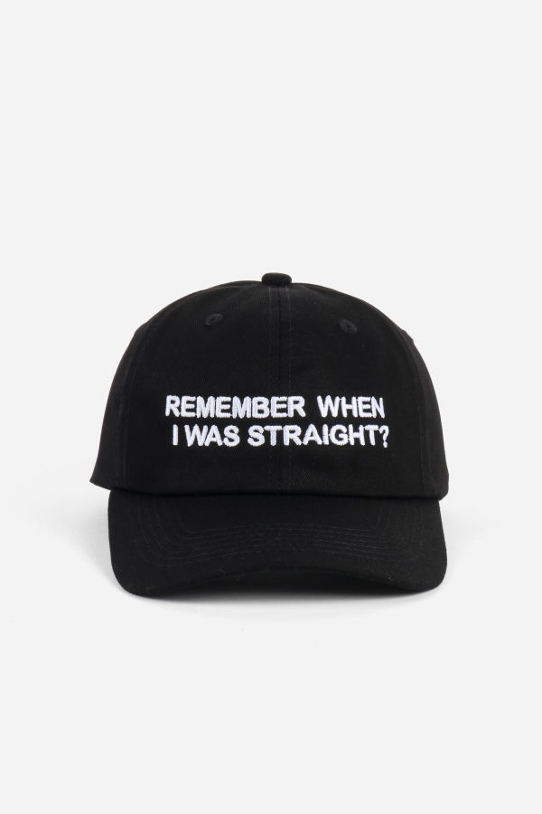INTENTIONALLY __________. Remember When I Was Straight? Dad Cap - Black White