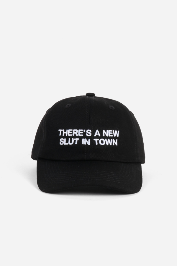 INTENTIONALLY __________. There's A New Slut In Town Dad Cap - Black White