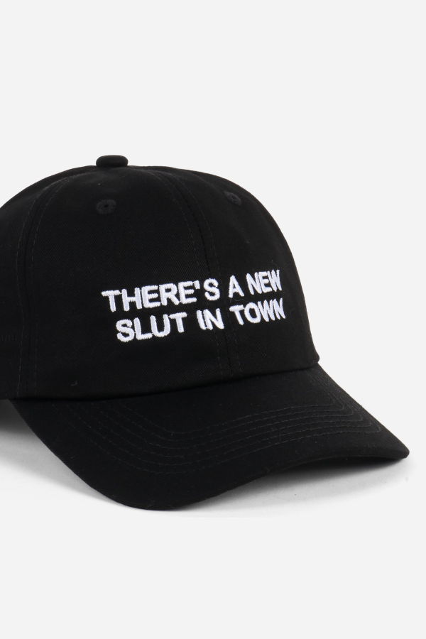 INTENTIONALLY __________. There's A New Slut In Town Dad Cap - Black White