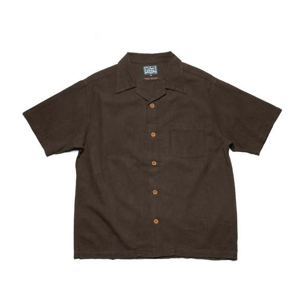 Studio D'Artisan 5739 Cotton/Linen Amami-Dorozome Mud-Dyed Shirt - Dark Brown Studio D'Artisan 5739 Cotton/Linen Amami-Dorozome Mud-Dyed Shirt - Dark Brown