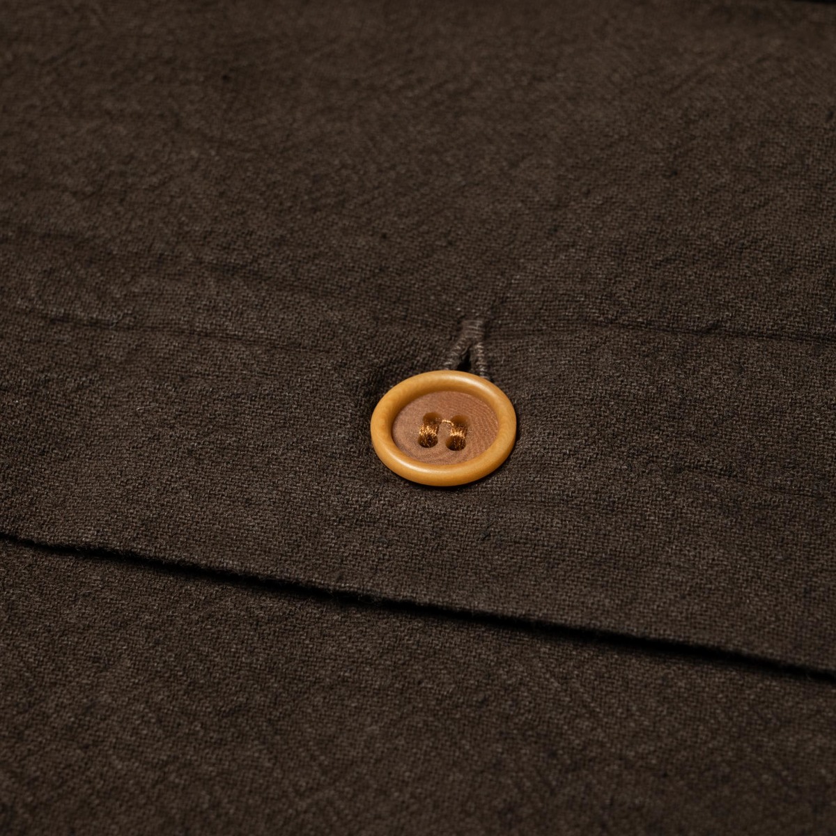 Studio D'Artisan 5739 Cotton/Linen Amami-Dorozome Mud-Dyed Shirt - Dark Brown - Image 5 of 6