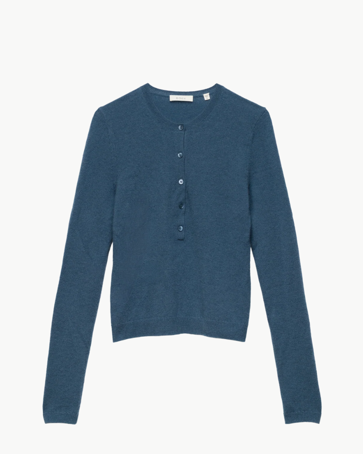 DÔEN Heath Cashmere Henley Sweater - Blue Stone - Image 1 of 3