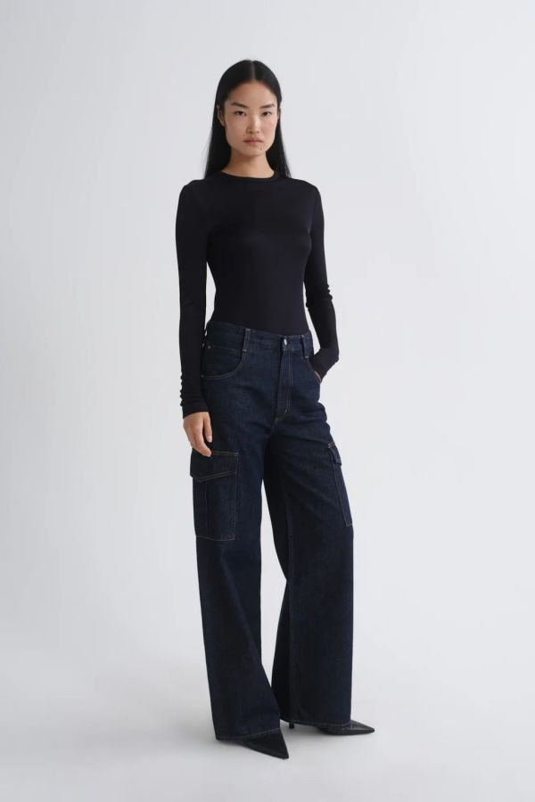 AGOLDE Delphi Slim Tee Viscose - Obscura