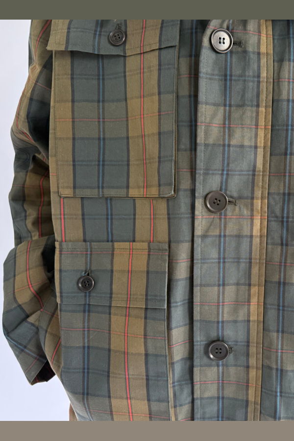 Henrik Vibskov Field Parka in Tartan Dry Wax