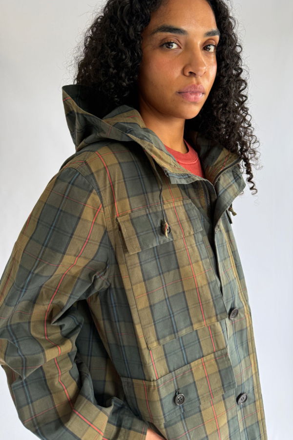 Henrik Vibskov Field Parka in Tartan Dry Wax