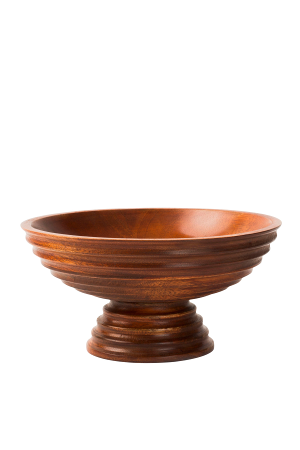 Mela Artisans Aranya Mangowood Pedestal Fruit Bowls