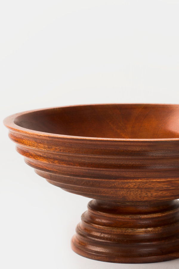 Mela Artisans Aranya Mangowood Pedestal Fruit Bowls