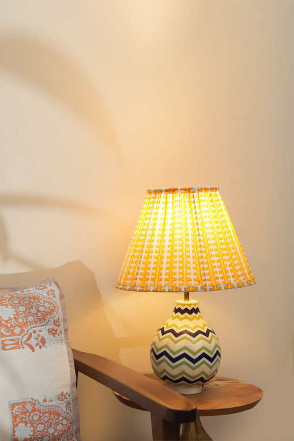 Mela Artisans Meadow Striped Handblocked Lampshade