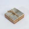 Mela Artisans Pinstripe Inlay and Resin Coasters Set of 4 - Thumbnail 1
