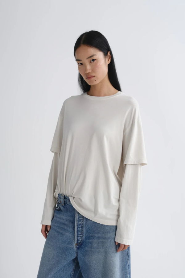 AGOLDE Lois Tee - Bone