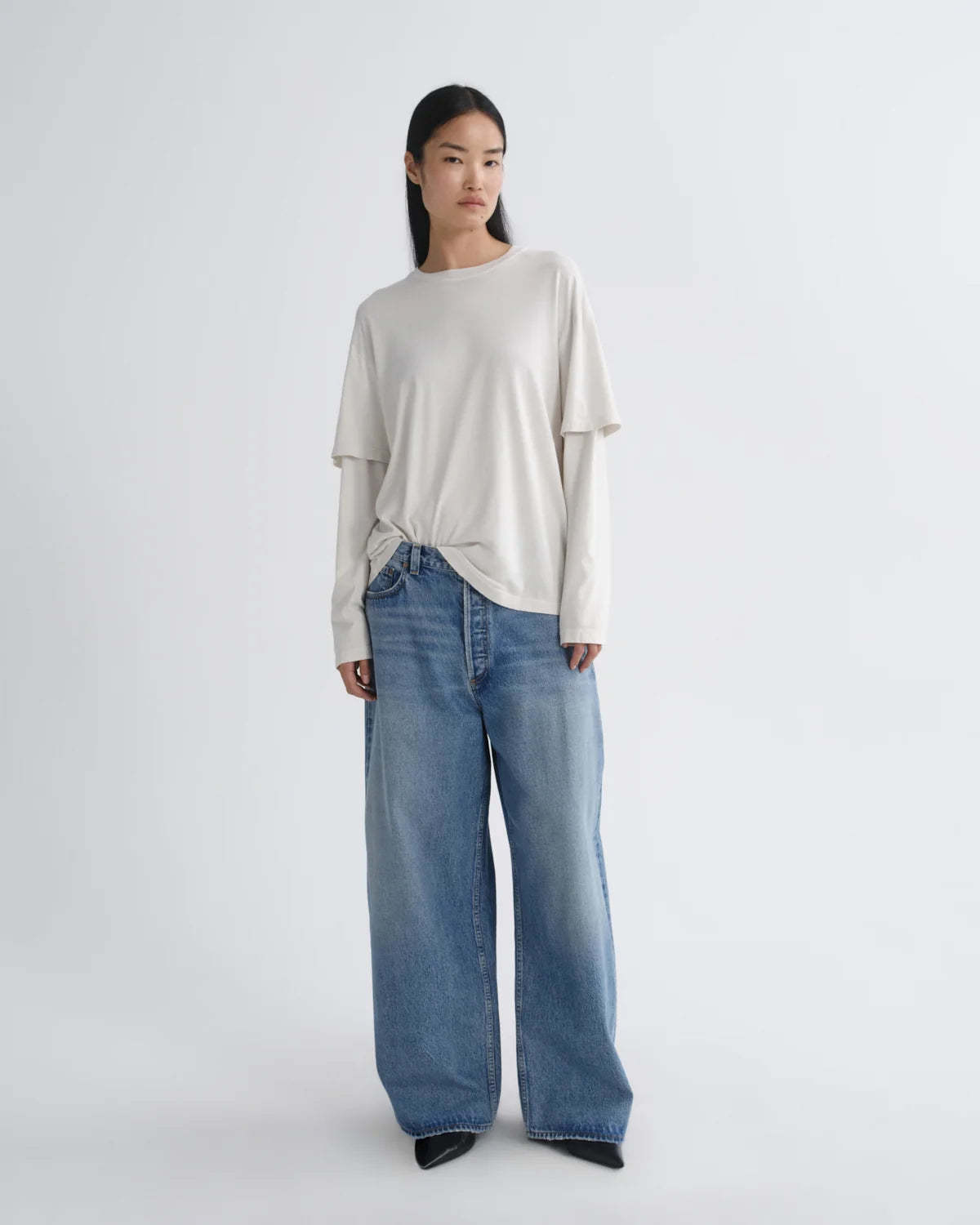 AGOLDE Lois Tee - Bone - Image 2 of 5