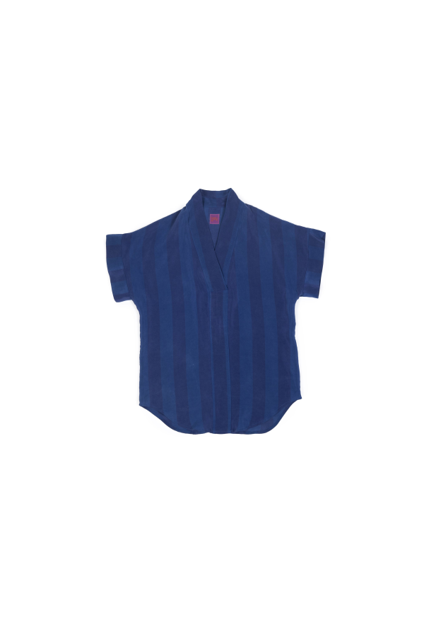 LWN Calla Top - Lake Shadow Stripe Silk