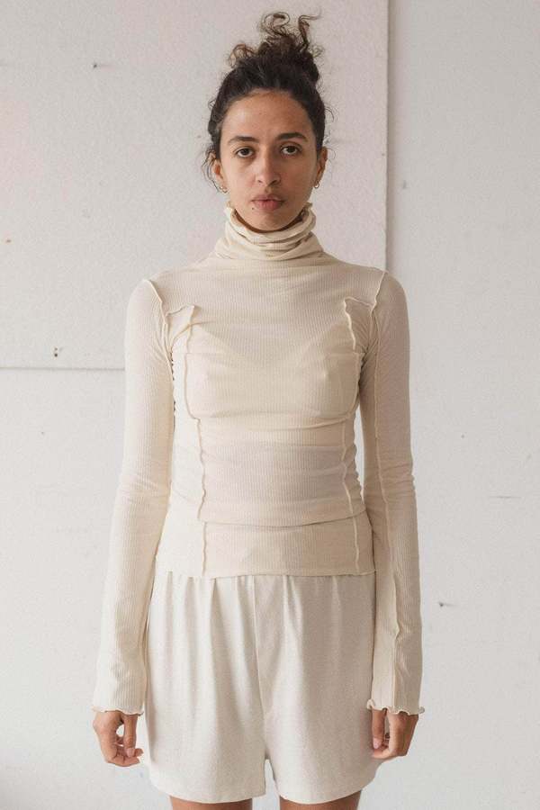 Baserange Omato Turtleneck Top - Off White