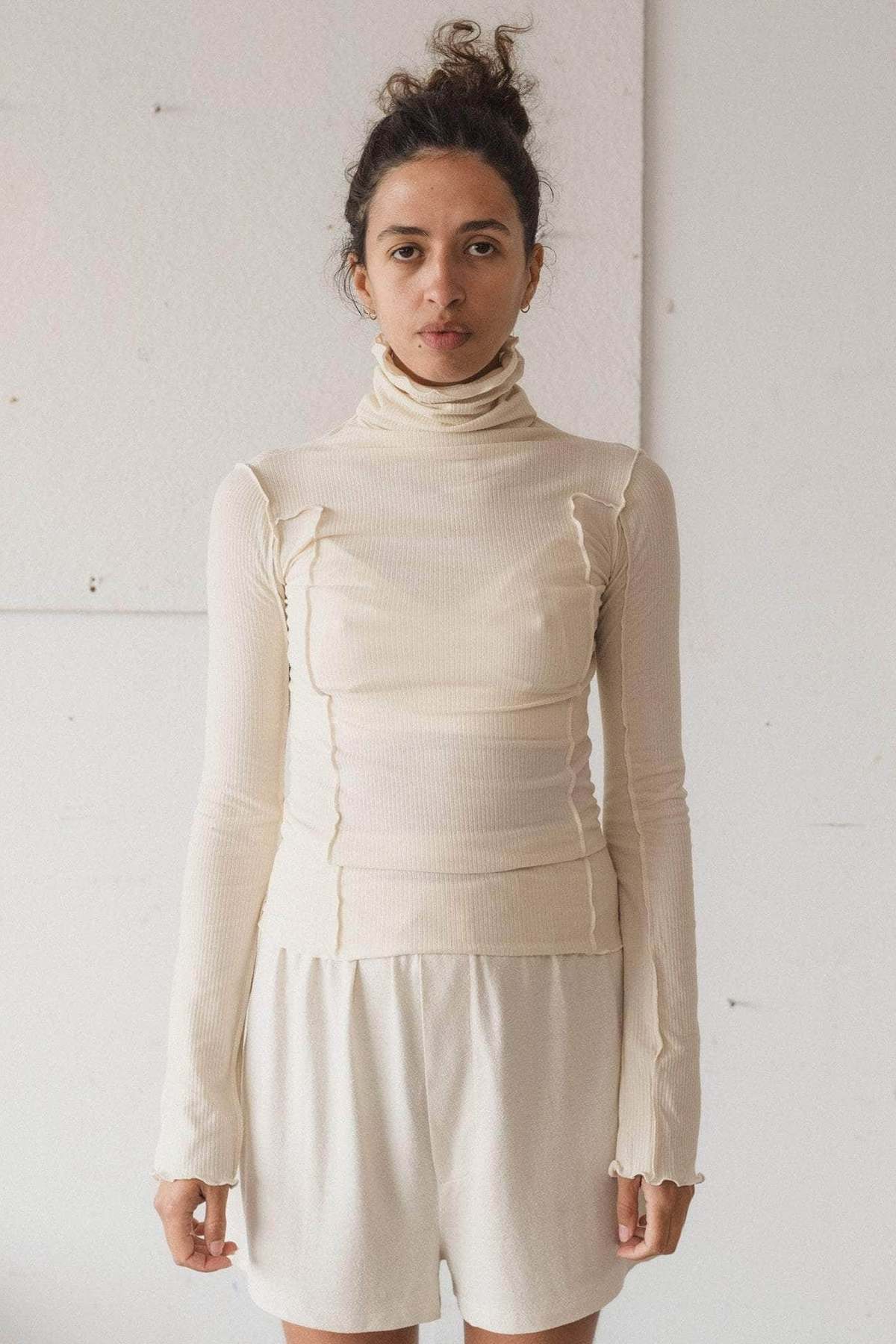 Baserange Omato Turtleneck Top - Off White - Image 1 of 5