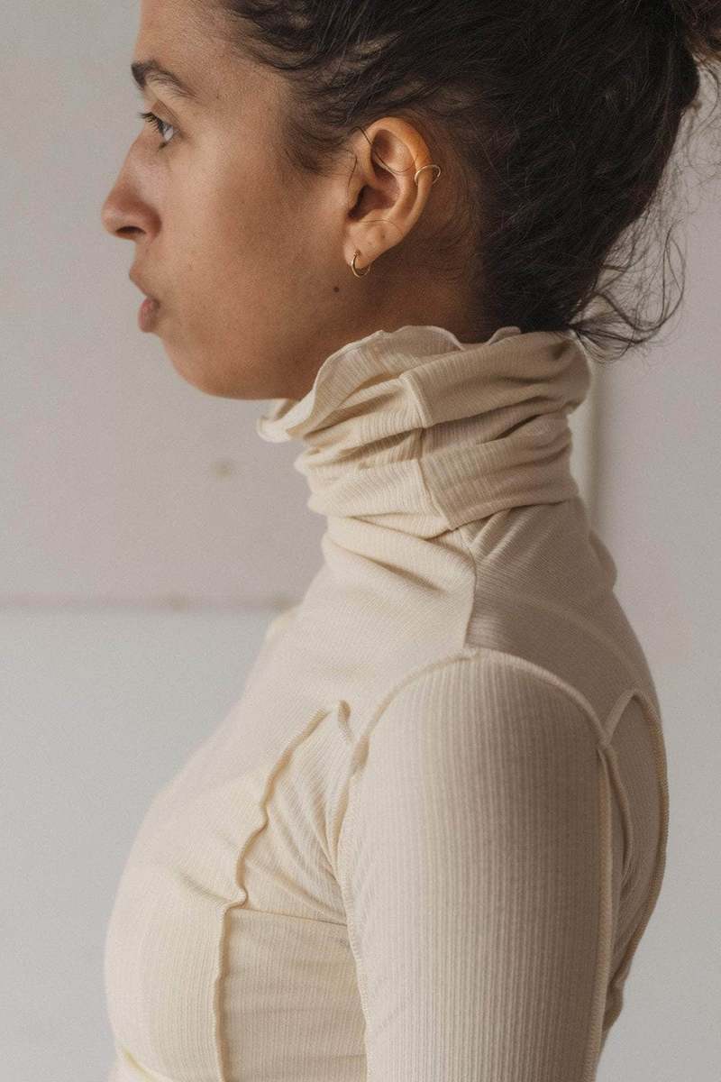 Baserange Omato Turtleneck Top - Off White