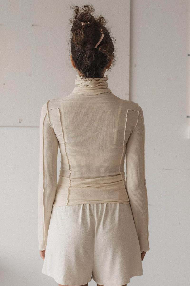 Baserange Omato Turtleneck Top - Off White
