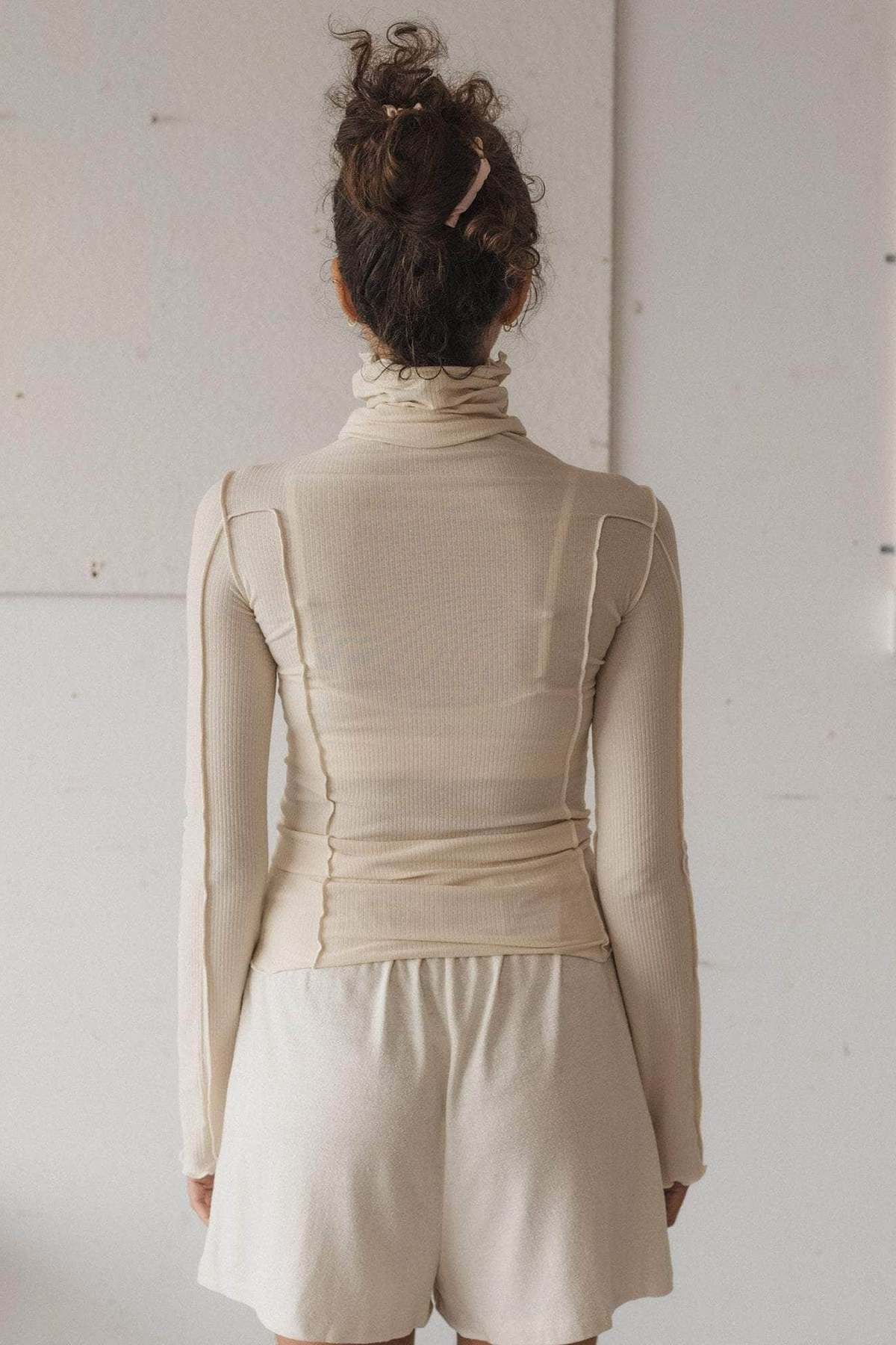 Baserange Omato Turtleneck Top - Off White - Image 4 of 5