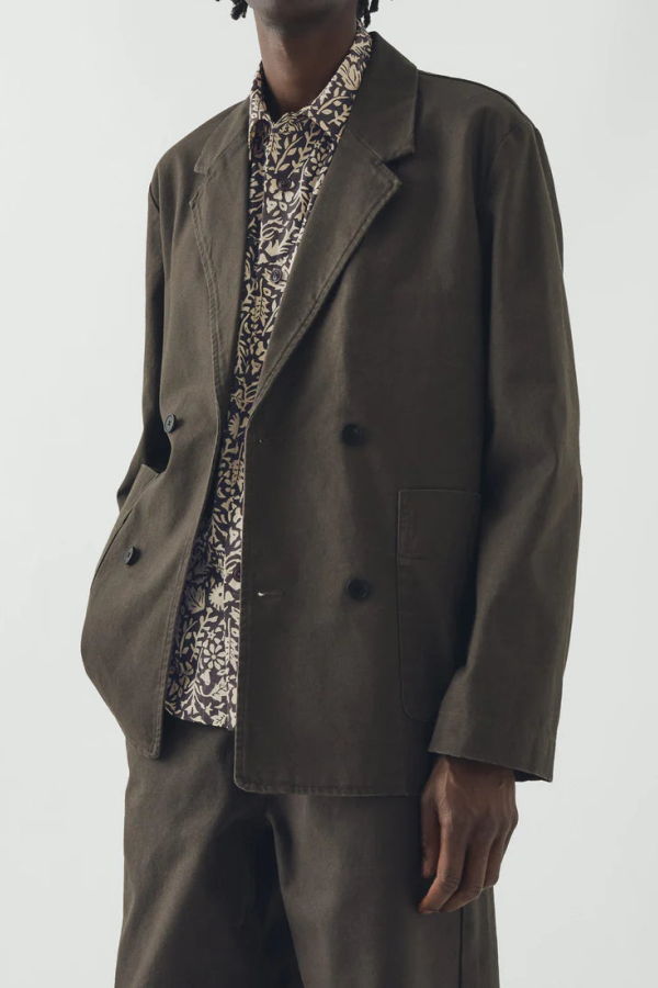 TOAST Canvas Double Breasted Jacket - Flint Grey