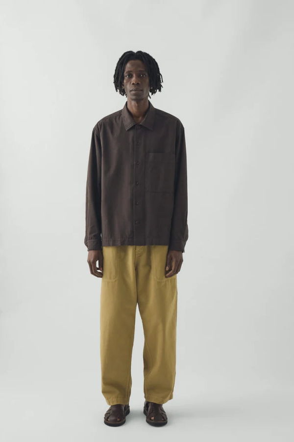 TOAST Elis Garment Dyed Oxford Shirt - Black Walnut