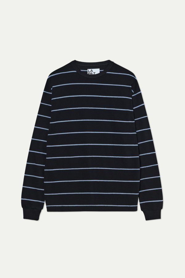 La Paz Feij Long Sleeve Top - Black/Blue Stripe