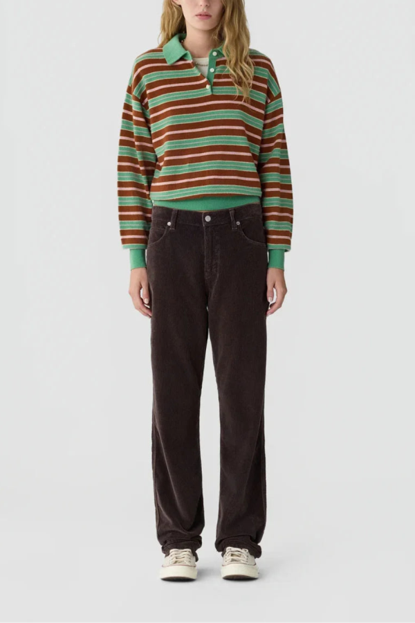 Guest in Residence Collegiate Stripe Polo Highland Combo - Green