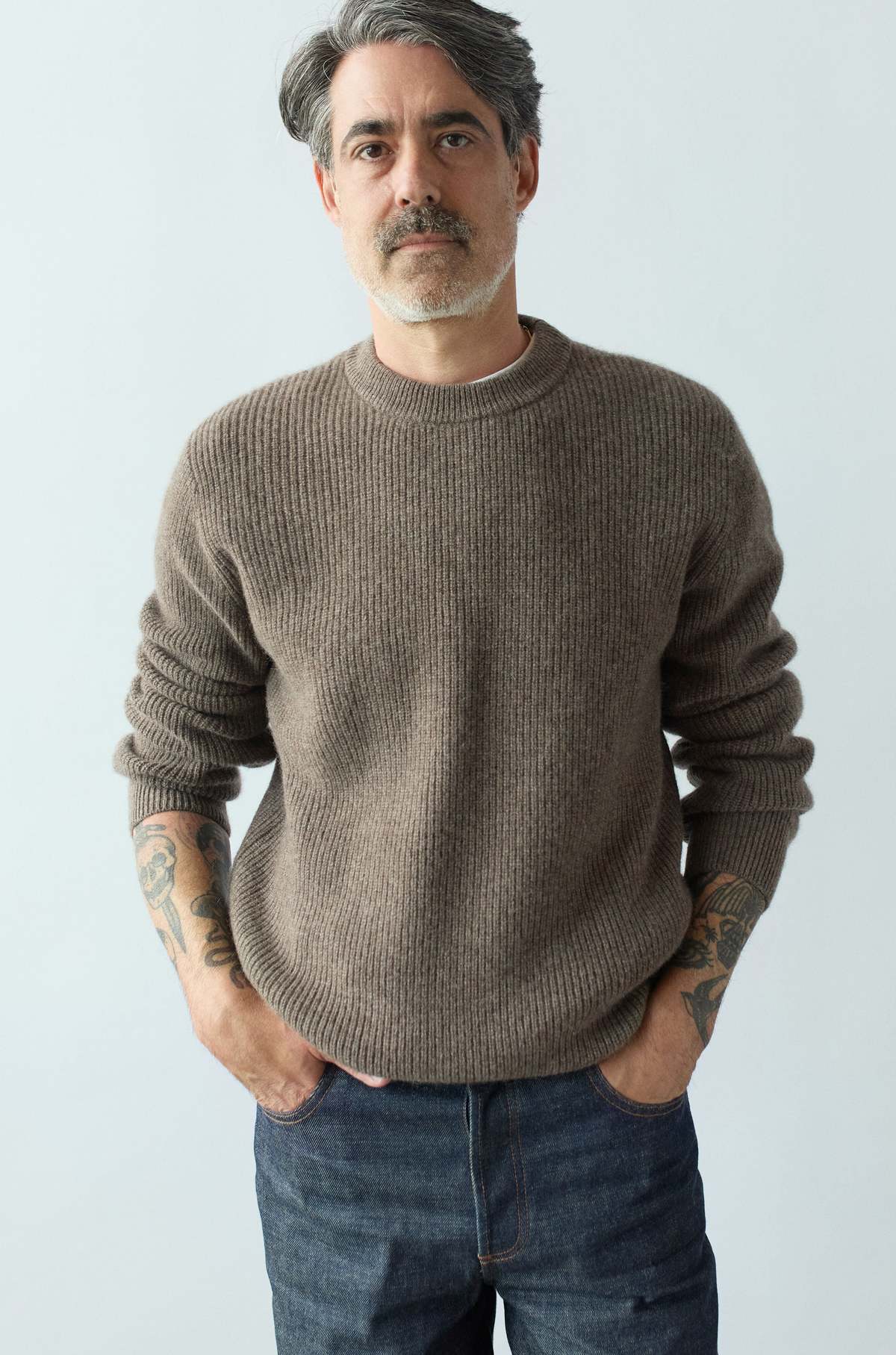 Tercette Crew Sweater - Undyed Light Brown - Image 1 of 5