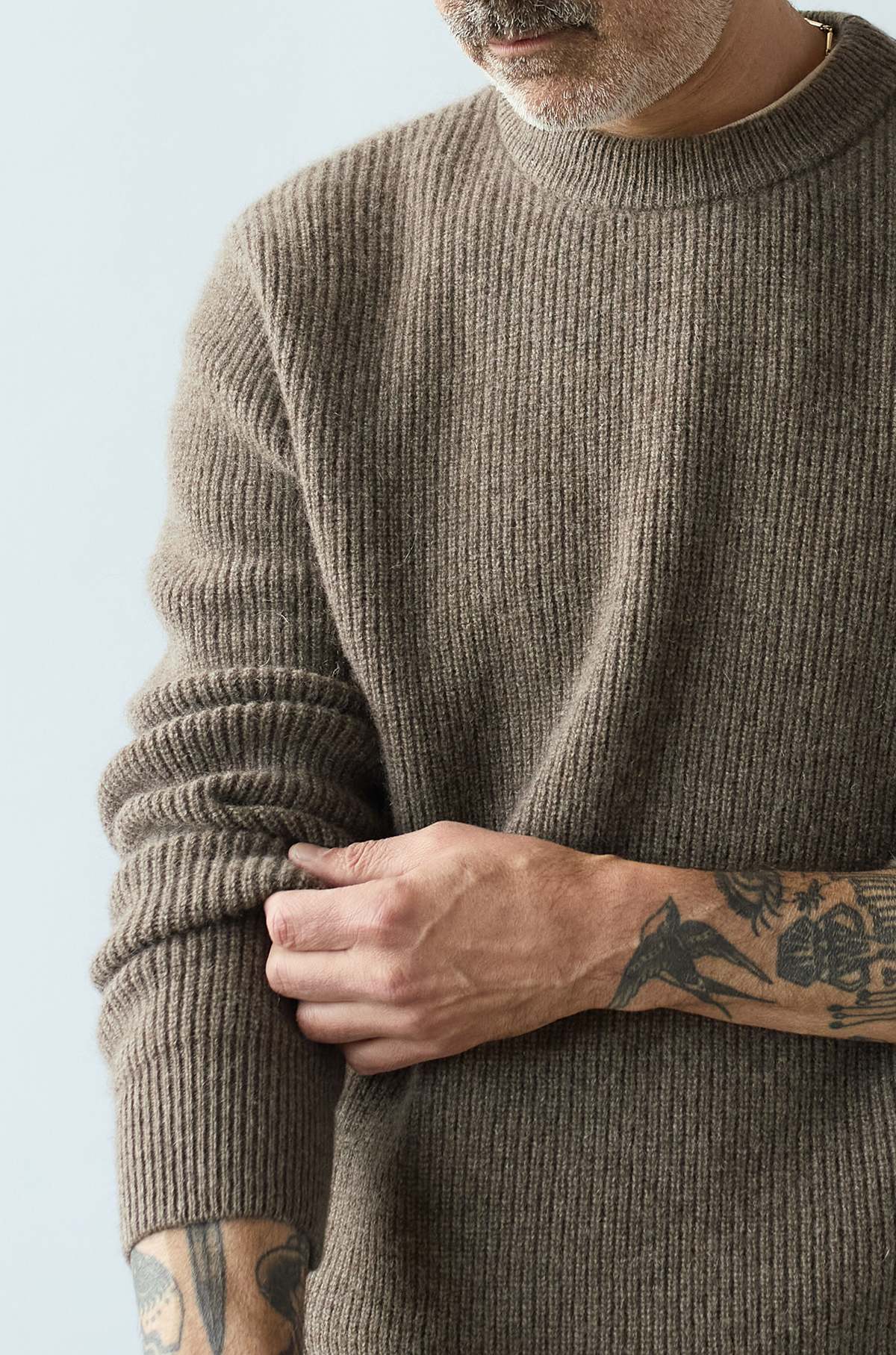 Tercette Crew Sweater - Undyed Light Brown - Image 2 of 5