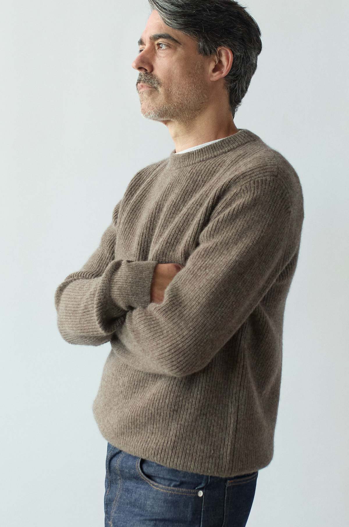 Tercette Crew Sweater - Undyed Light Brown - Image 3 of 5