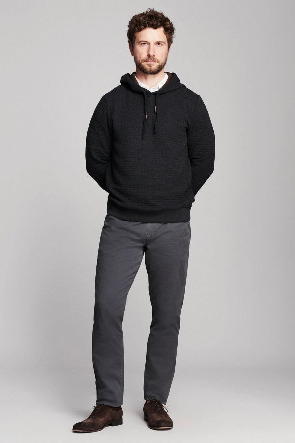 Billy Reid Box Quilt Hoodie Pullover