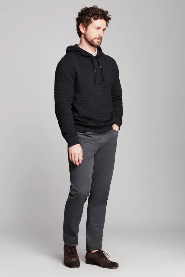 Billy Reid Box Quilt Hoodie Pullover