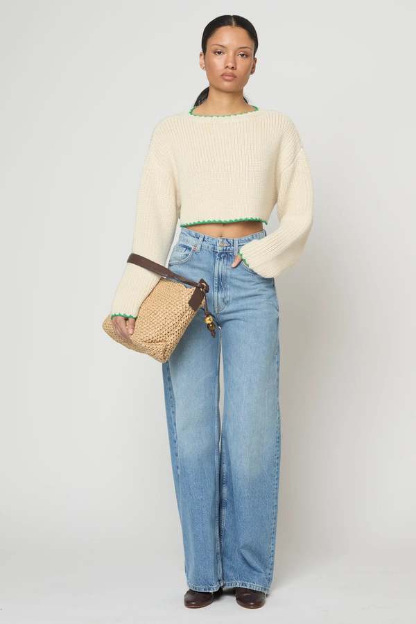 Atelier Delphine Aries Top - Ivory/Green