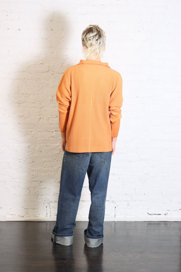 HOMME PLISSE ISSEY MIYAKE March Monthly Colors Quarter-Zip Top - Manarola Brick Brown