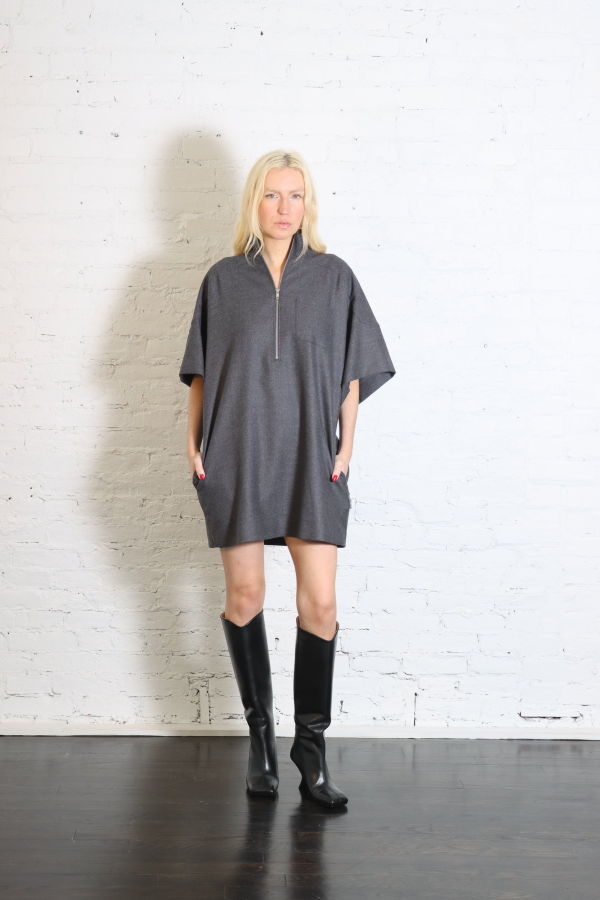 MM6 Maison Margiela Wool 1/4 Zip Dress Jacket Dress
