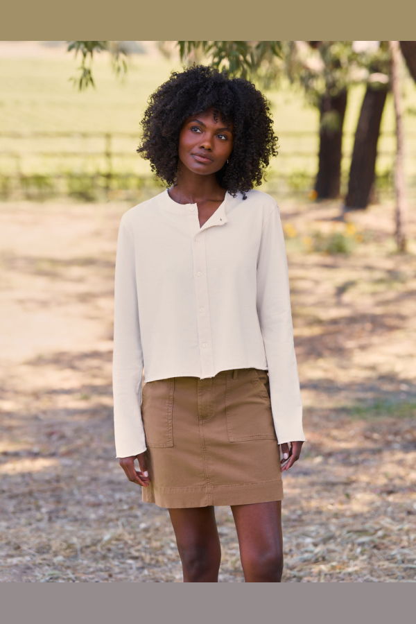 Frank & Eileen Jackie T-Shirt Cardigan - Vintage White