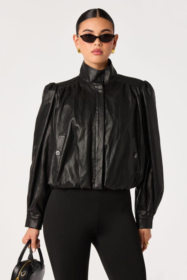 ASTR The Label Estero Faux Leather Bomber Jacket