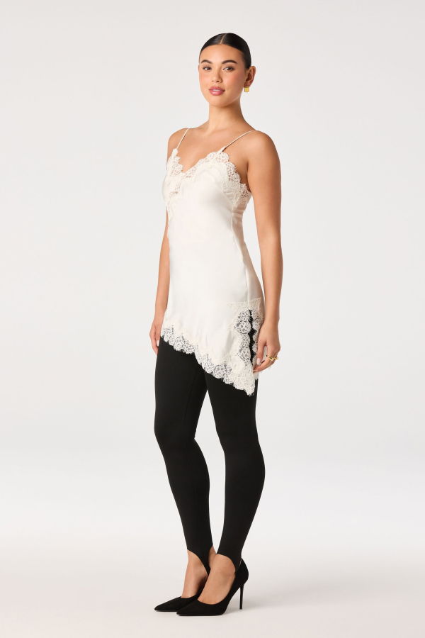 ASTR The Label Laura Lace Trim Asymmetric Top