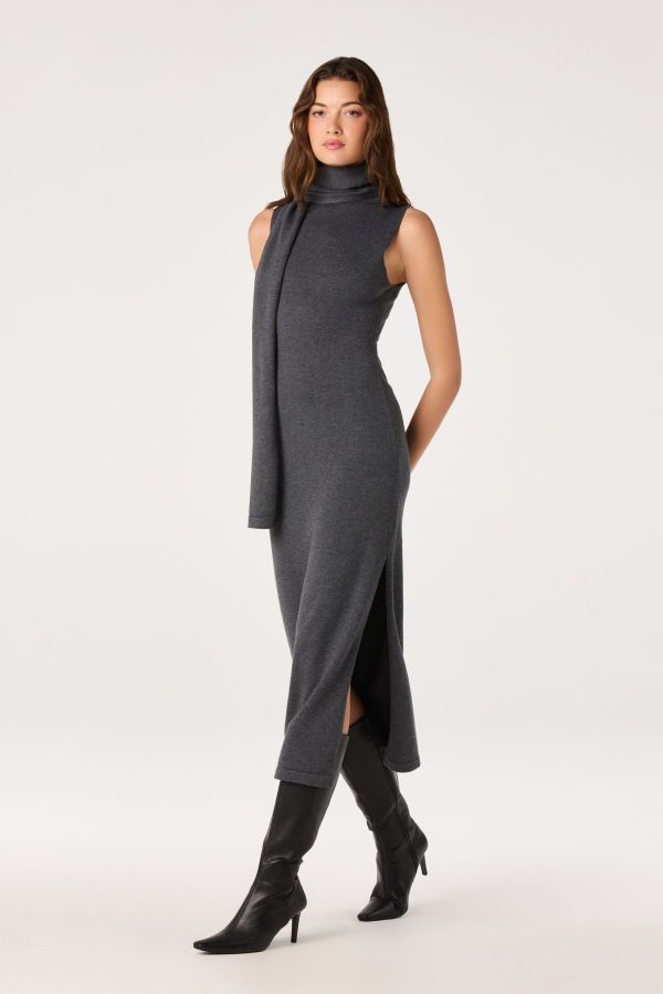 ASTR The Label Shyanne Turtleneck Scarf Sweater Dress