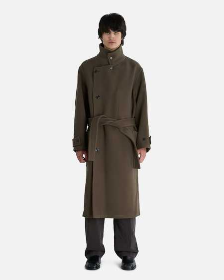 Lemaire Short Maxi DB Coat - Anthracite Grey | Garmentory