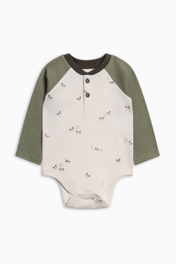 KIDS Colored Organics Lucas Raglan Henley Bodysuit