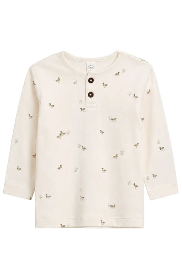 KIDS Colored Organics Reef Long Sleeve Henley Top