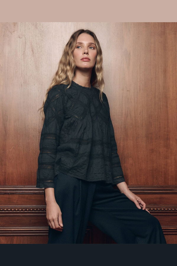The Great. The Lattice Lace Victorian Top